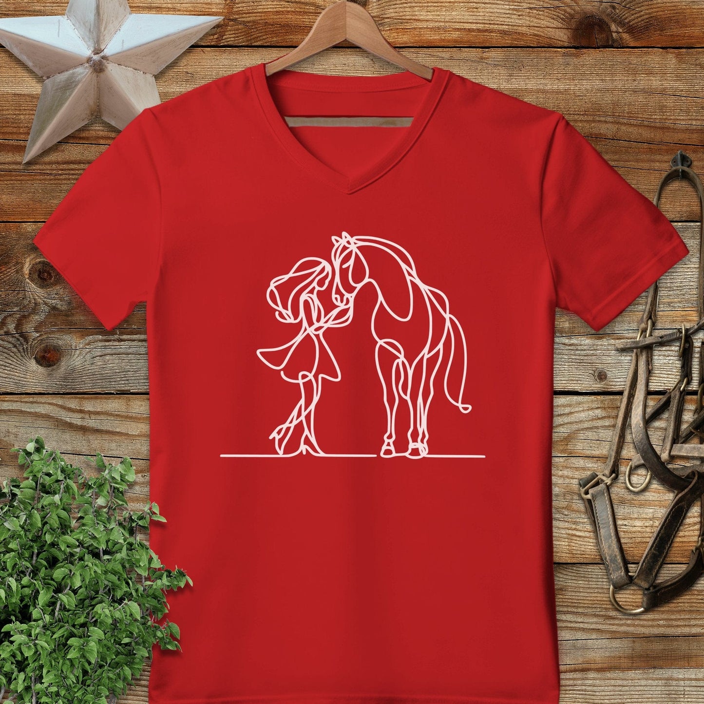 Lady and Horse V-neck