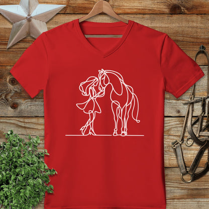 Lady and Horse V-neck