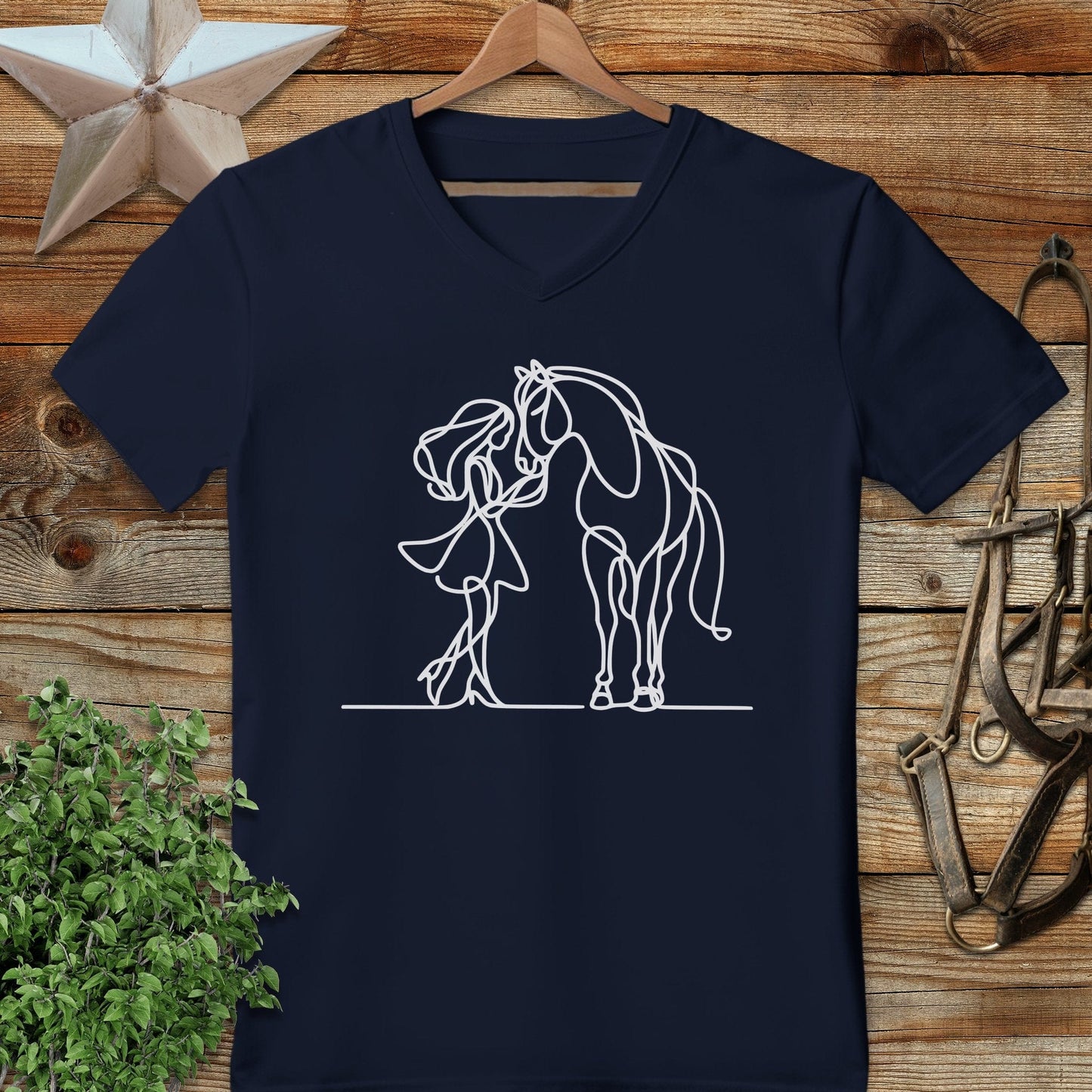 Lady and Horse V-neck