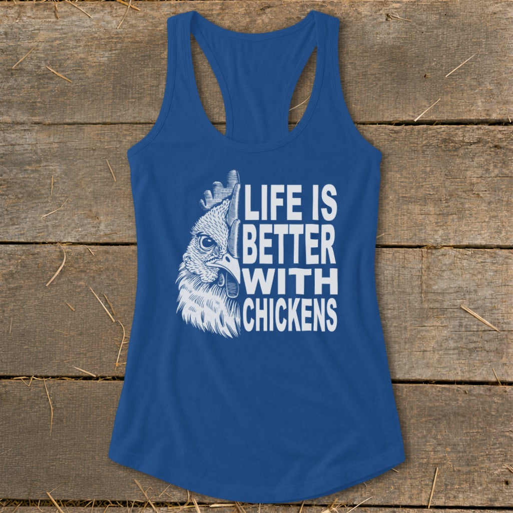 Life With Chickens Racerback Tank
