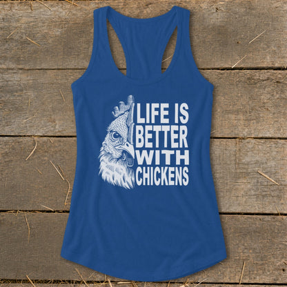 Life With Chickens Racerback Tank