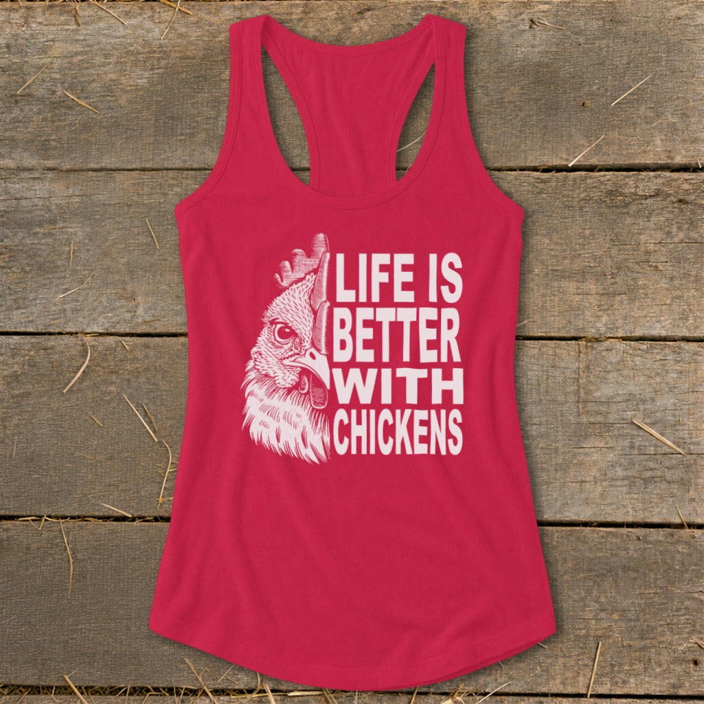 Life With Chickens Racerback Tank