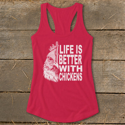 Life With Chickens Racerback Tank