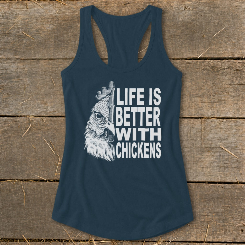 Life With Chickens Racerback Tank