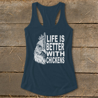 Life With Chickens Racerback Tank