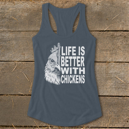 Life With Chickens Racerback Tank