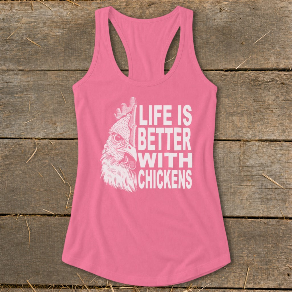 Life With Chickens Racerback Tank