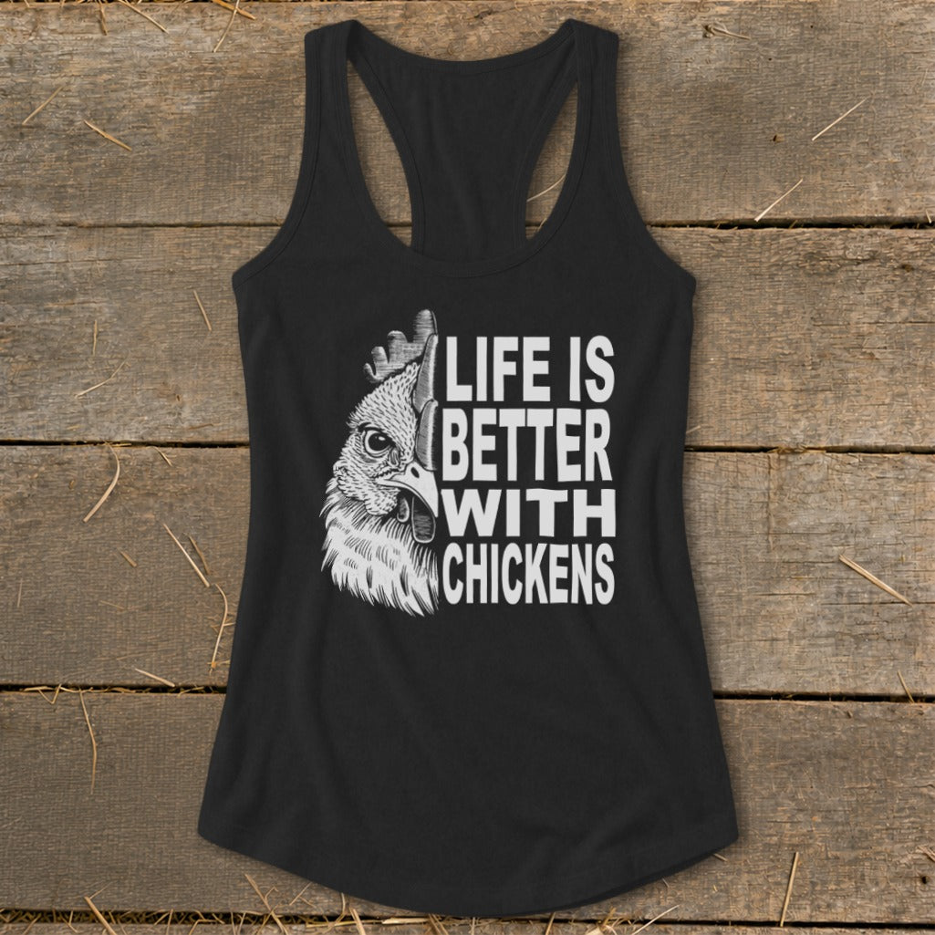 Life With Chickens Racerback Tank