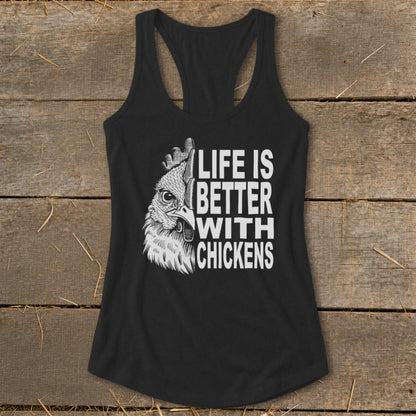 Life With Chickens Racerback Tank