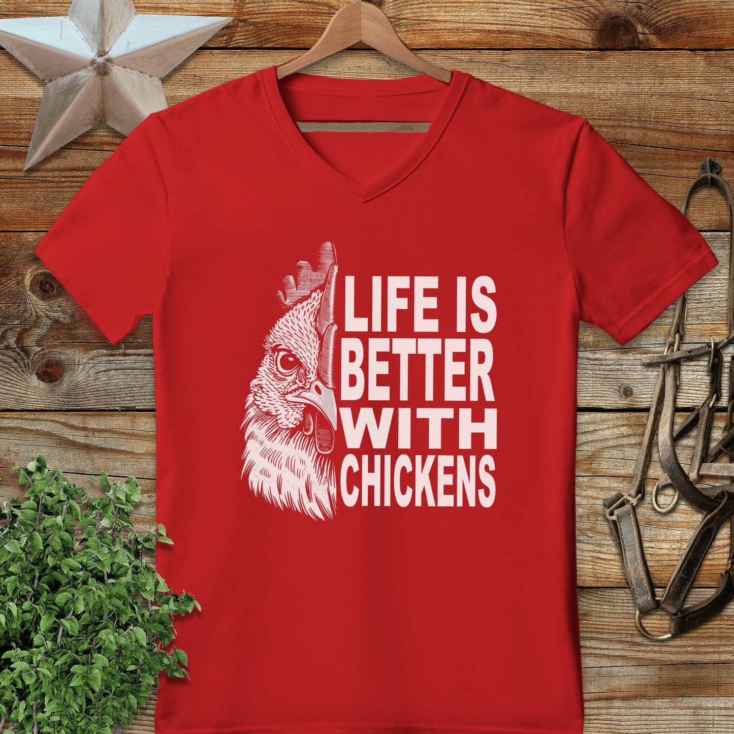Life With Chickens V-neck
