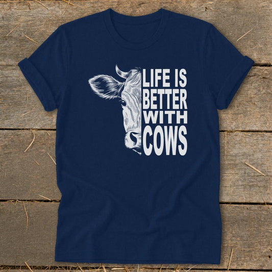 Life With Cows Softstyle Tee - Navy