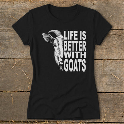 Life With Goats Ladies Tee