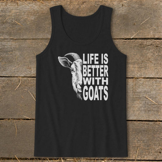 Life With Goats Tank Top - Black