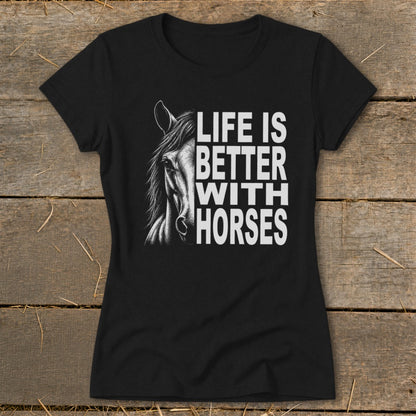 Life With Horses Ladies Tee