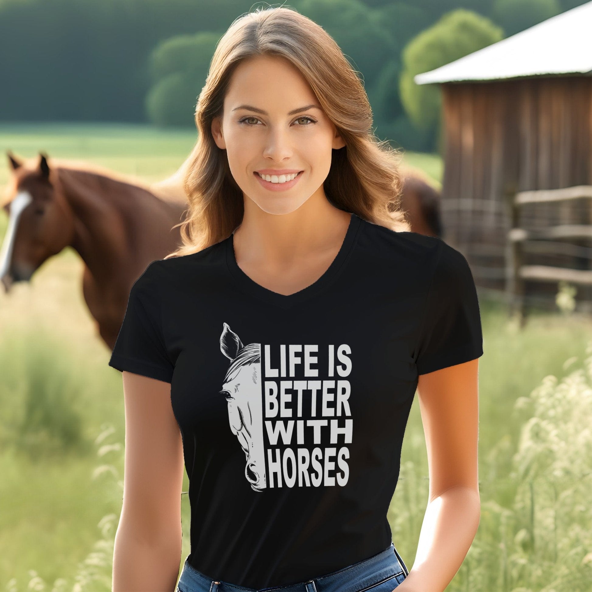 Life With Horses V-neck