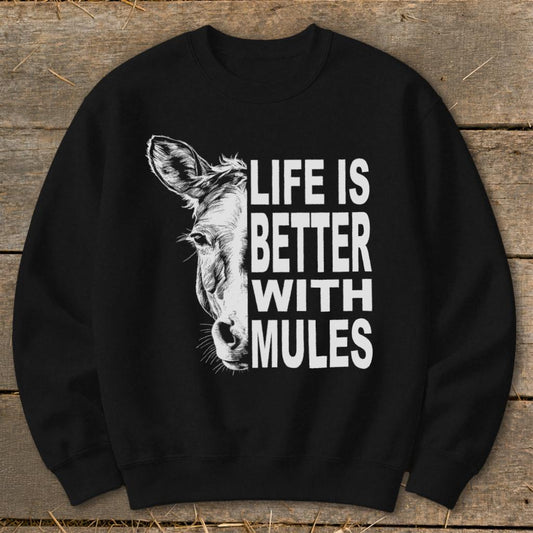 Life With Mules Sweatshirt - Black