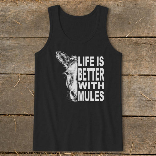 Life With Mules Tank Top - Black