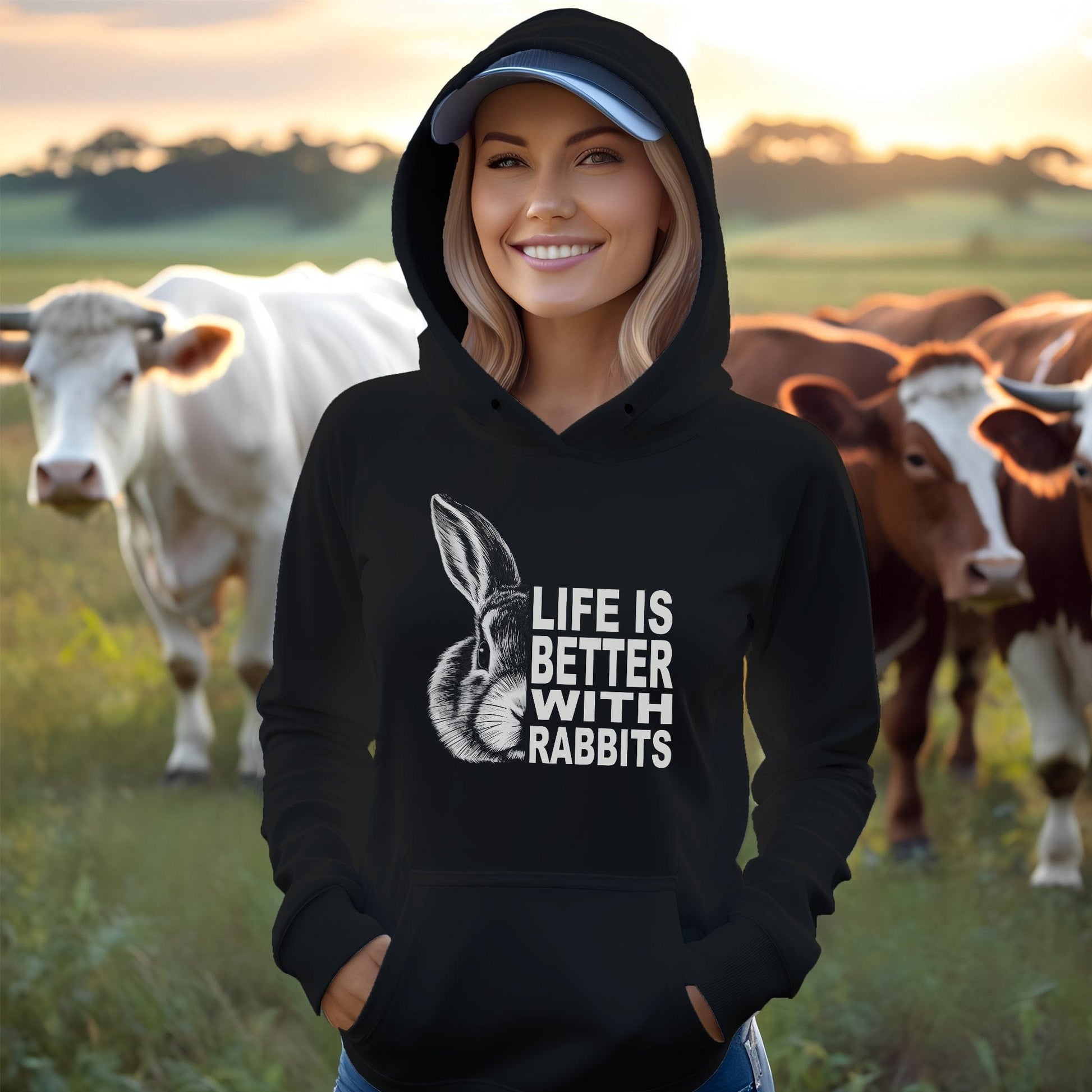 Life With Rabbits Hoodie