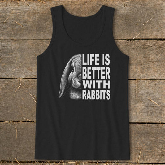 Life With Rabbits Tank Top - Black