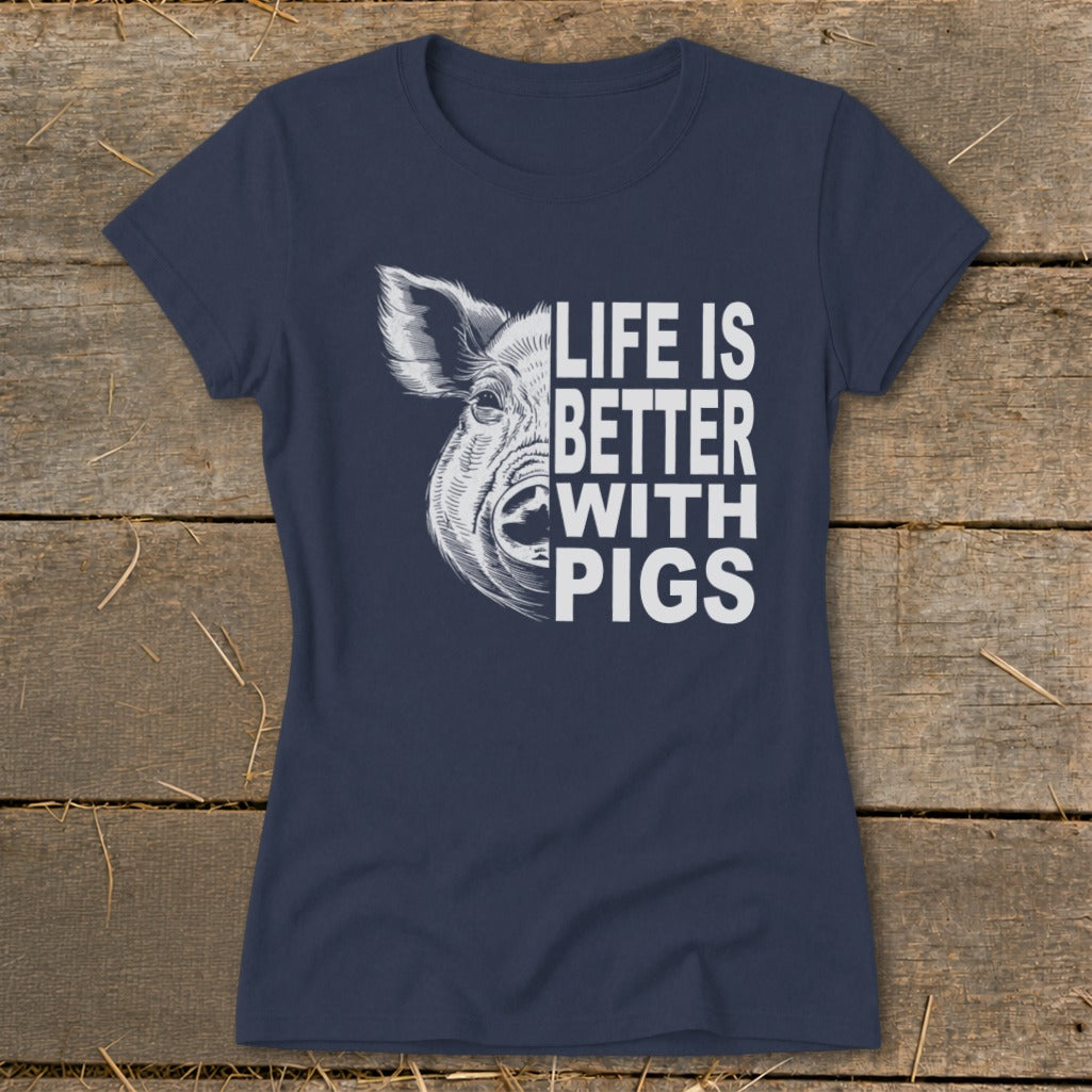 Life with Pigs Ladies Tee