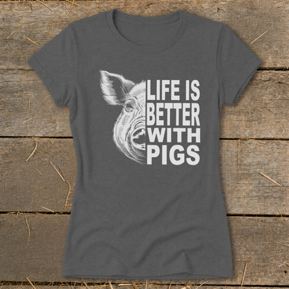 Life with Pigs Ladies Tee