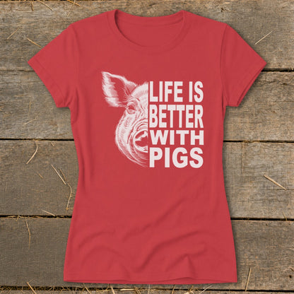 Life with Pigs Ladies Tee