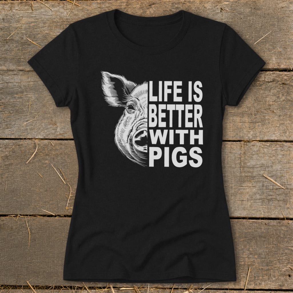 Life with Pigs Ladies Tee