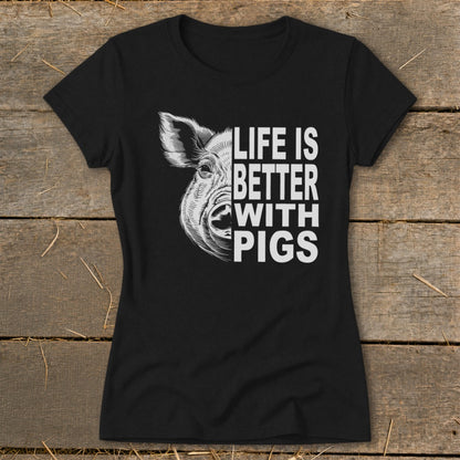 Life with Pigs Ladies Tee