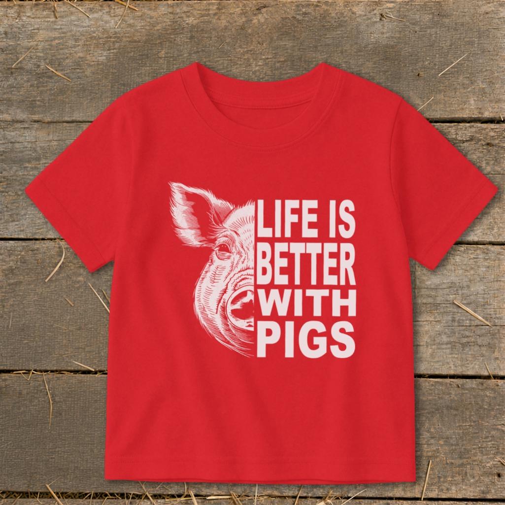 Life with Pigs Toddler Tee
