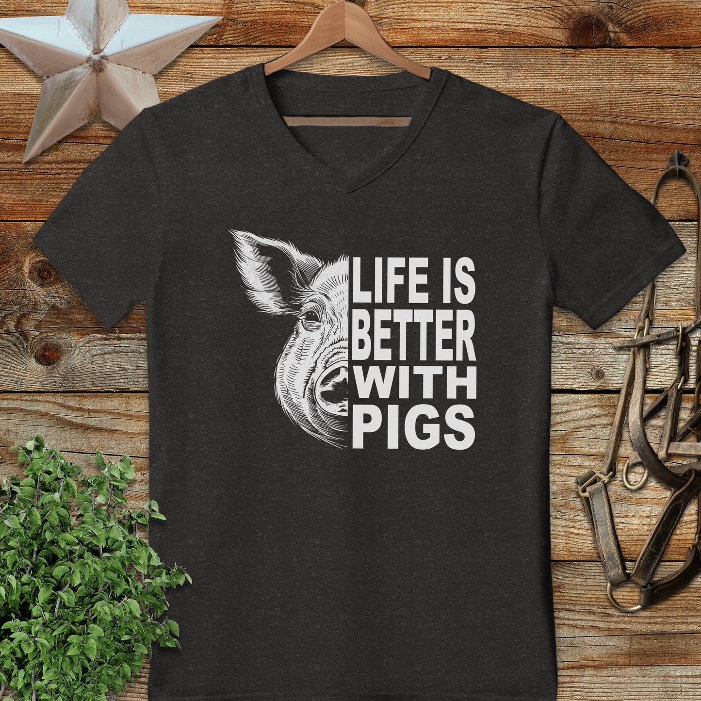 Life with Pigs V-neck