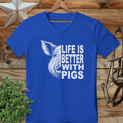 Life with Pigs V-neck