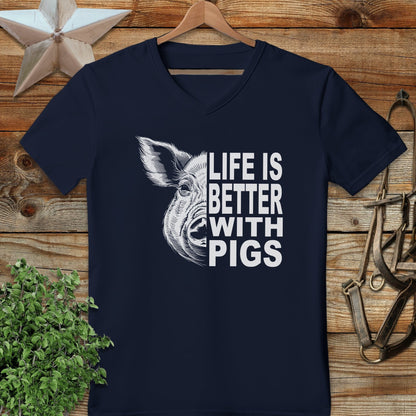 Life with Pigs V-neck