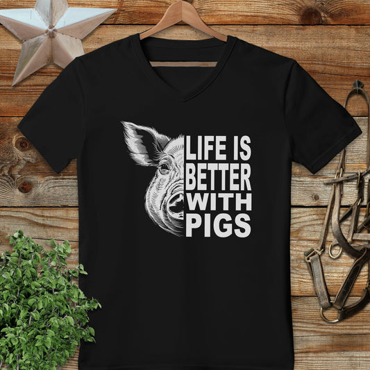 Life with Pigs V-neck