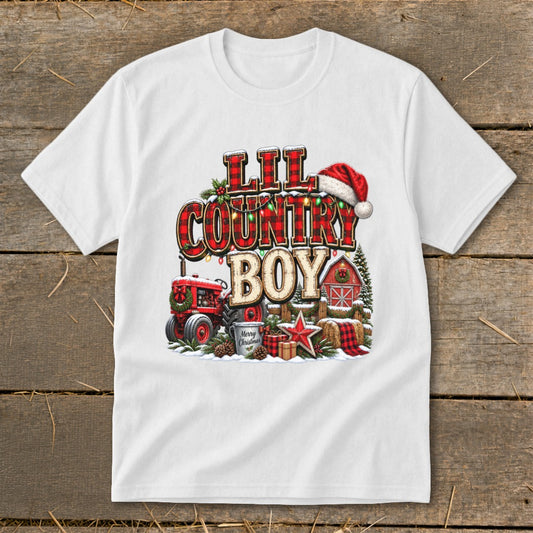 Lil Country Boy Christmas Youth Tee