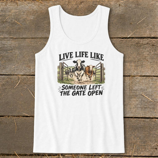 Live Life Like Tank Top - White