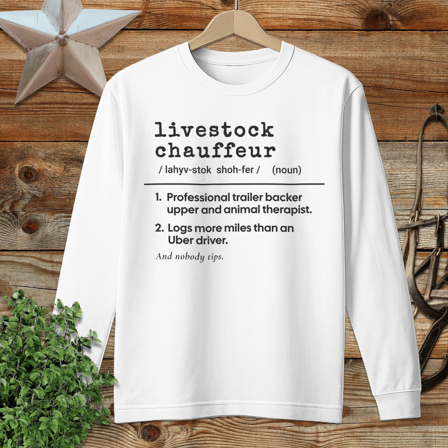 Livestock Chauffeur Definition Long Sleeve Tee