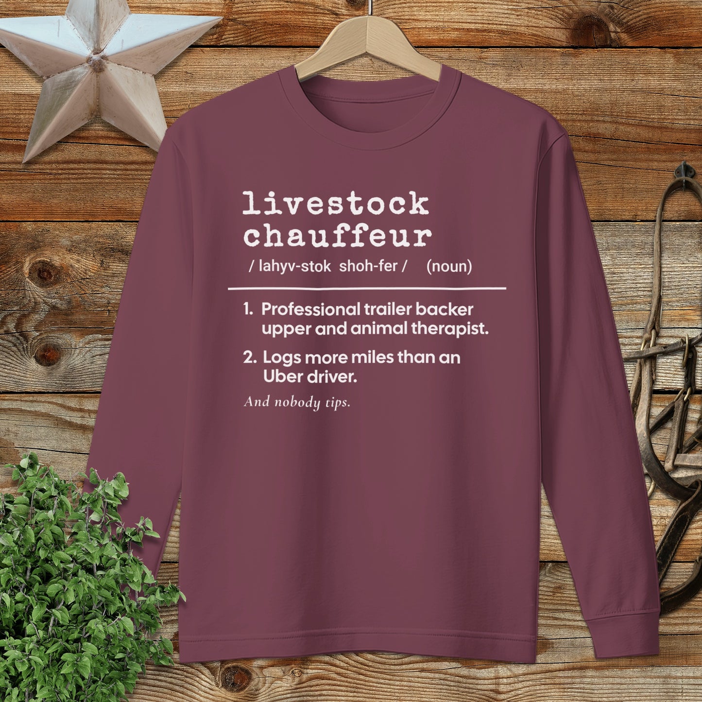 Livestock Chauffeur Definition Long Sleeve Tee
