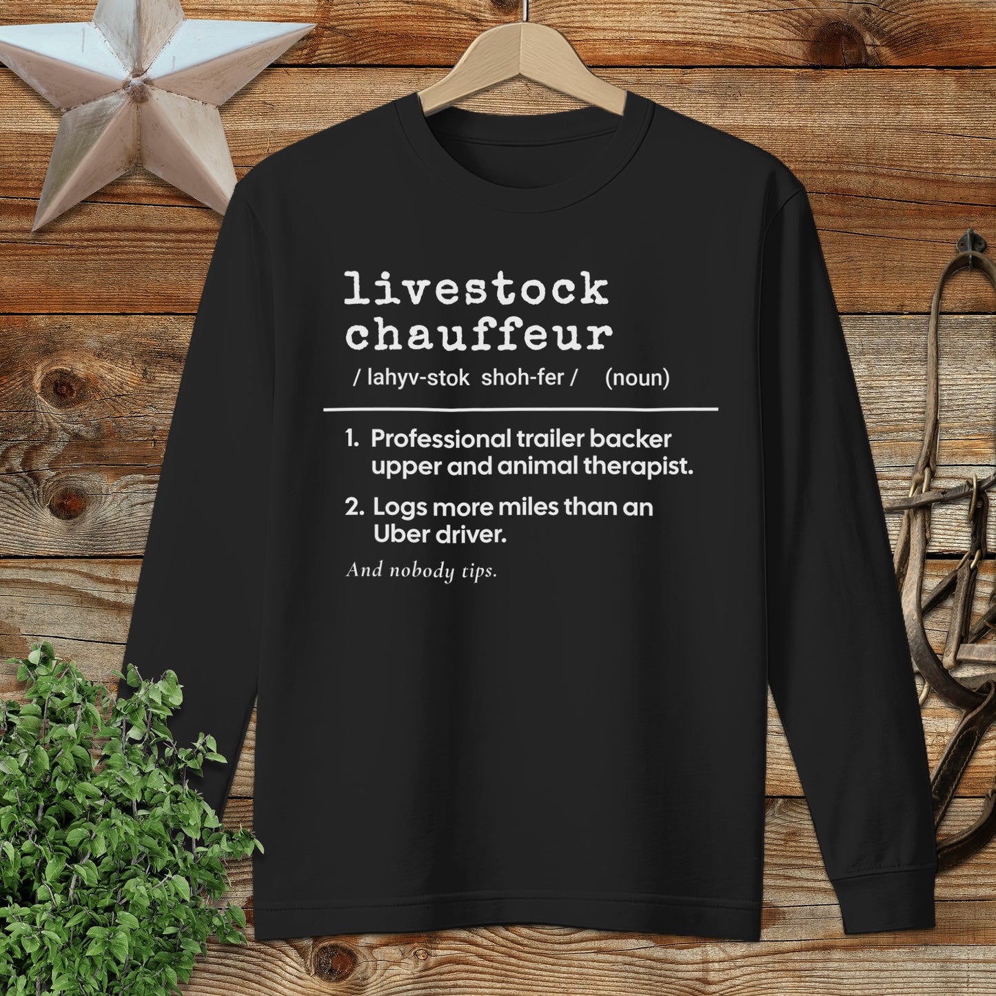 Livestock Chauffeur Definition Long Sleeve Tee