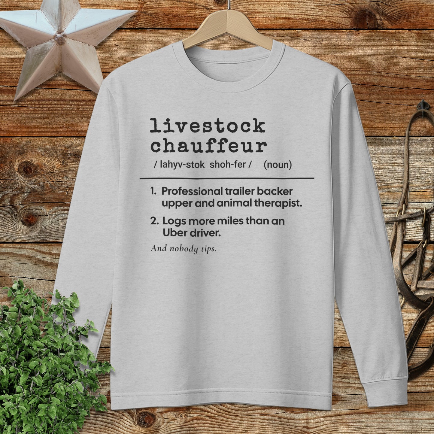 Livestock Chauffeur Definition Long Sleeve Tee