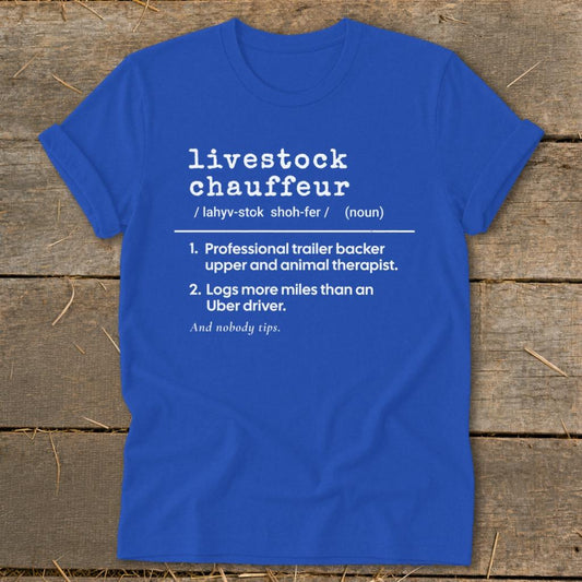 Livestock Chauffeur Definition Softstyle Tee - Royal