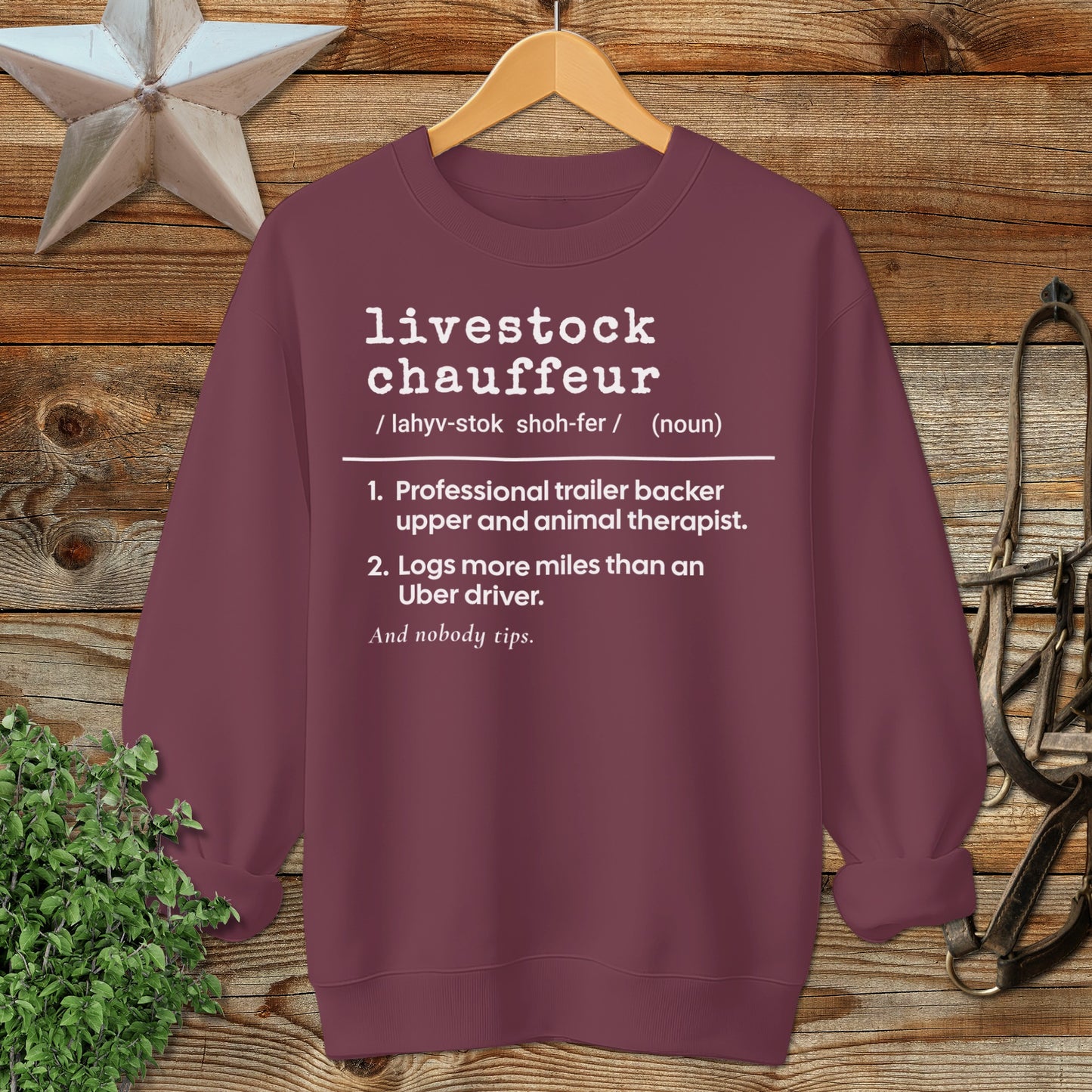 Livestock Chauffeur Definition Sweatshirt