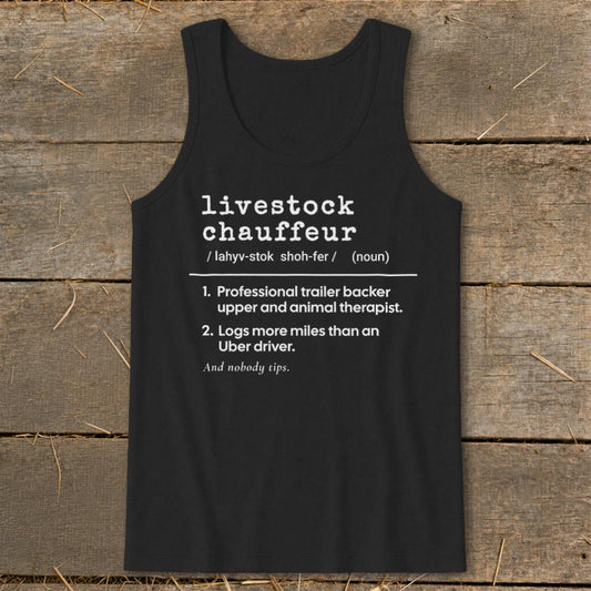 Livestock Chauffeur Definition Tank Top - Black