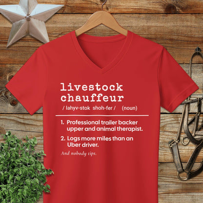 Livestock Chauffeur Definition V-neck