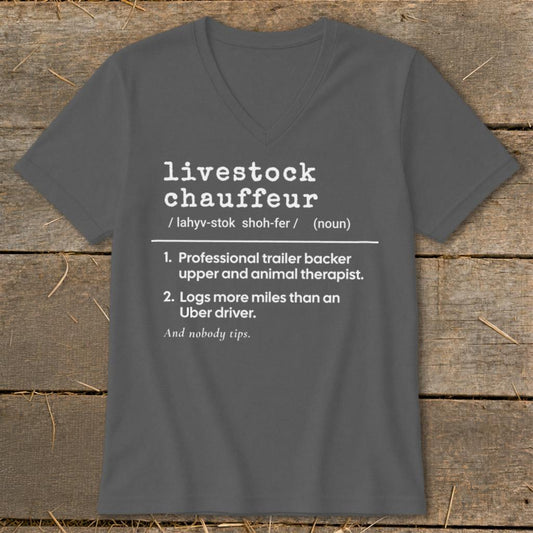 Livestock Chauffeur Definition V-neck - Asphalt