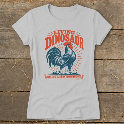 Living Dinosaur Rooster Ladies Tee