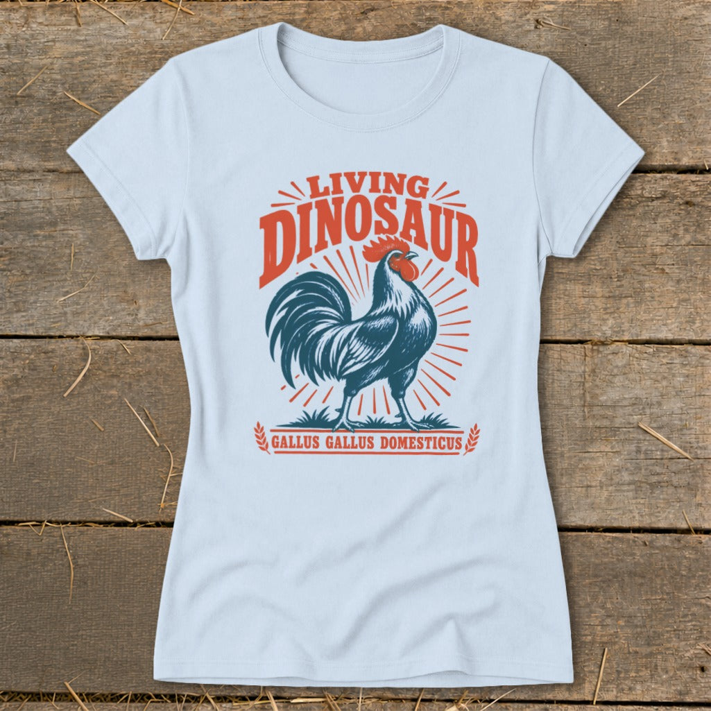 Living Dinosaur Rooster Ladies Tee