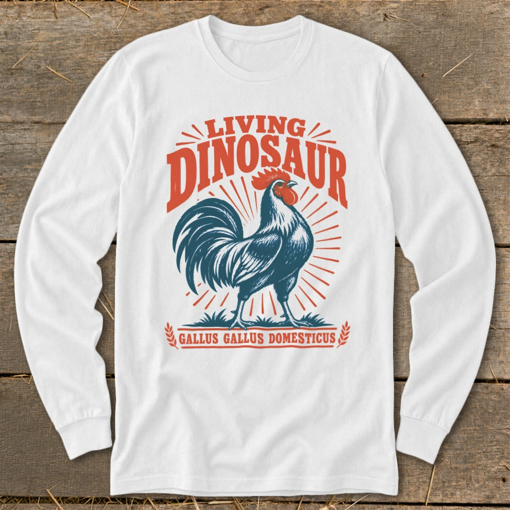 Living Dinosaur Rooster Long Sleeve Tee