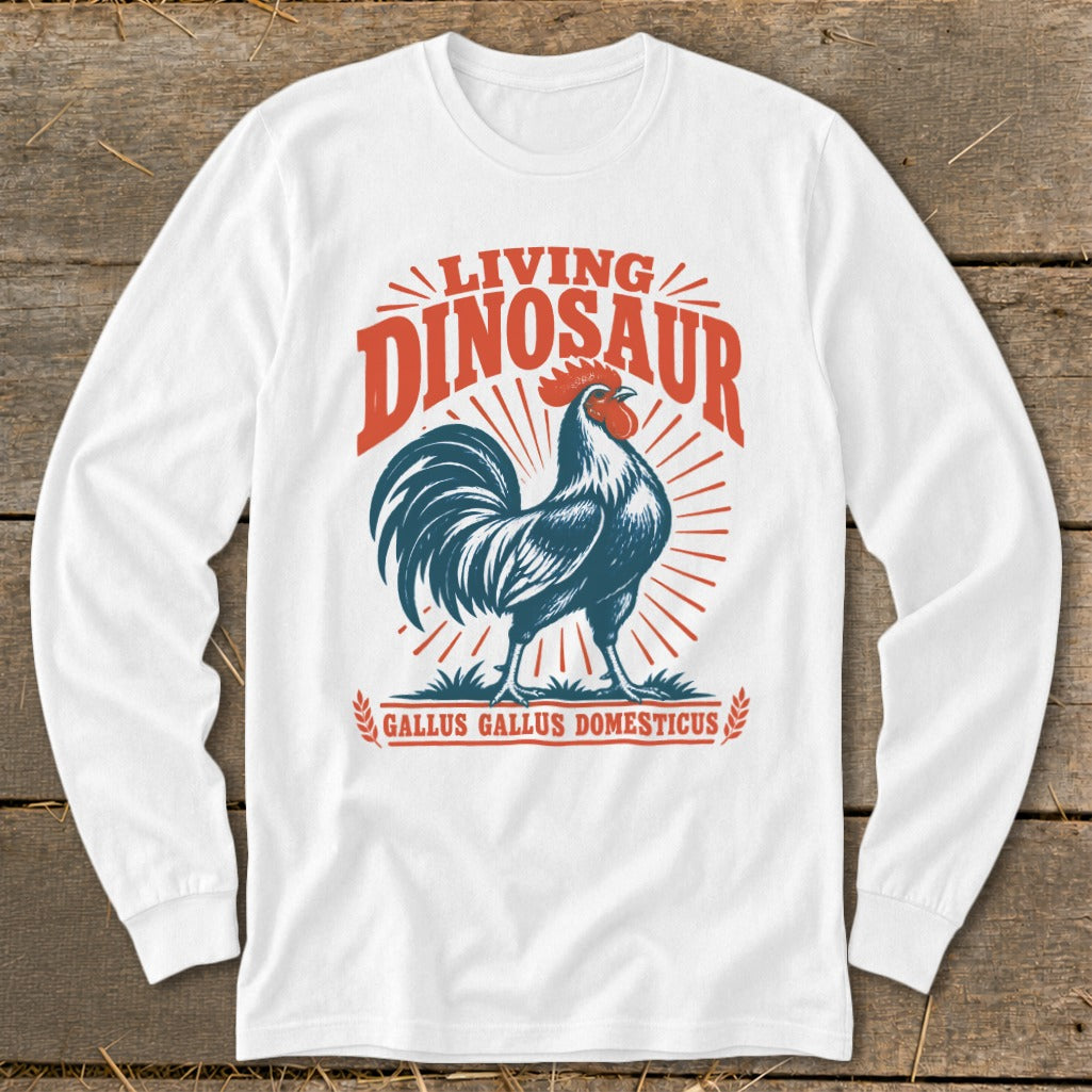 Living Dinosaur Rooster Long Sleeve Tee
