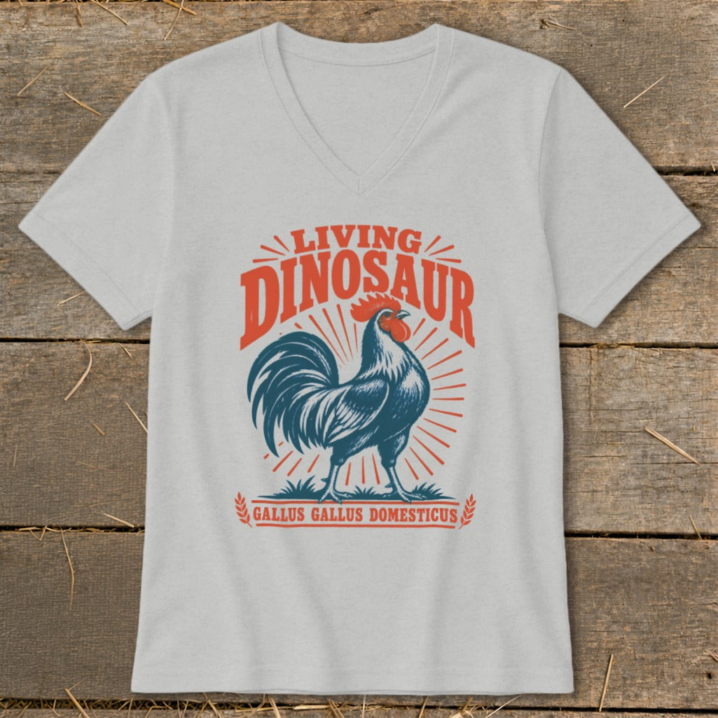 Living Dinosaur Rooster V-neck