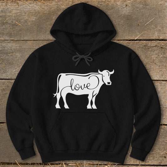 Love Cow Hoodie - Black